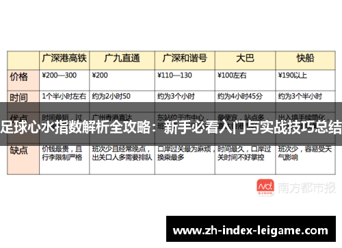 足球心水指数解析全攻略：新手必看入门与实战技巧总结